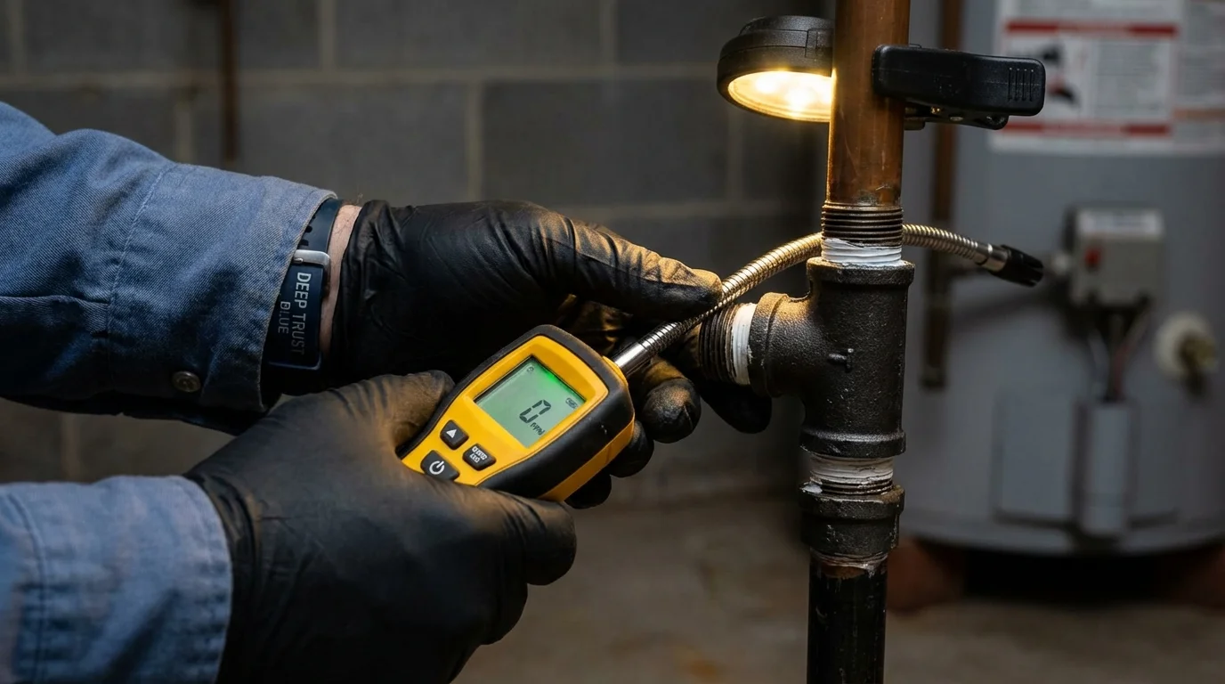 Gas leak detection with electronic sniffer by Johns Plumbing LLC in Alturas